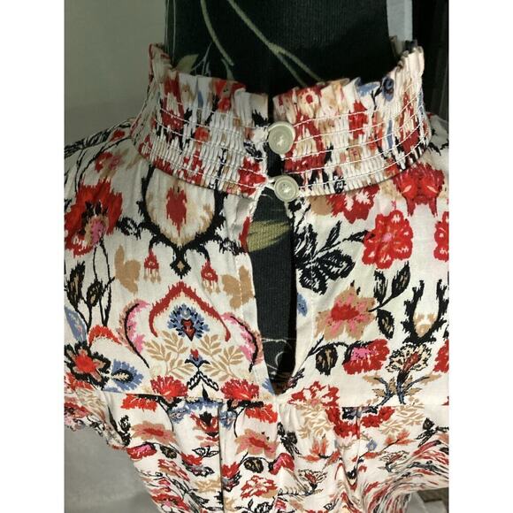 LOFT Forest Smocked neck, Puff shoulder and elasticized cuff sleeves - Picture 4 of 5